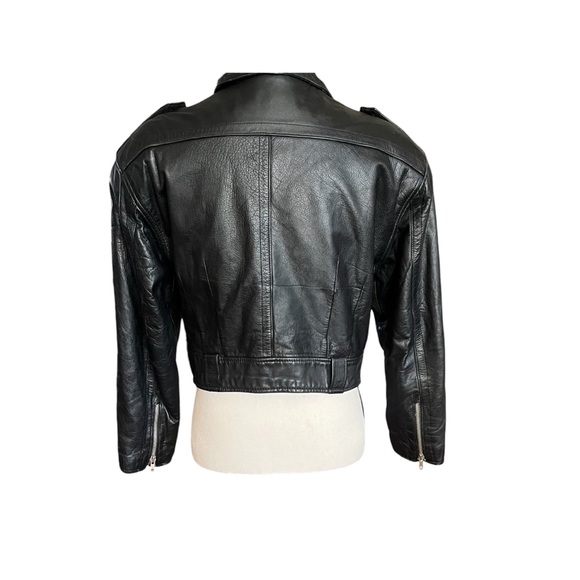 VTG. EXP Moto 100% Leather Crop Jacket. Sz.M - Picture 7 of 8